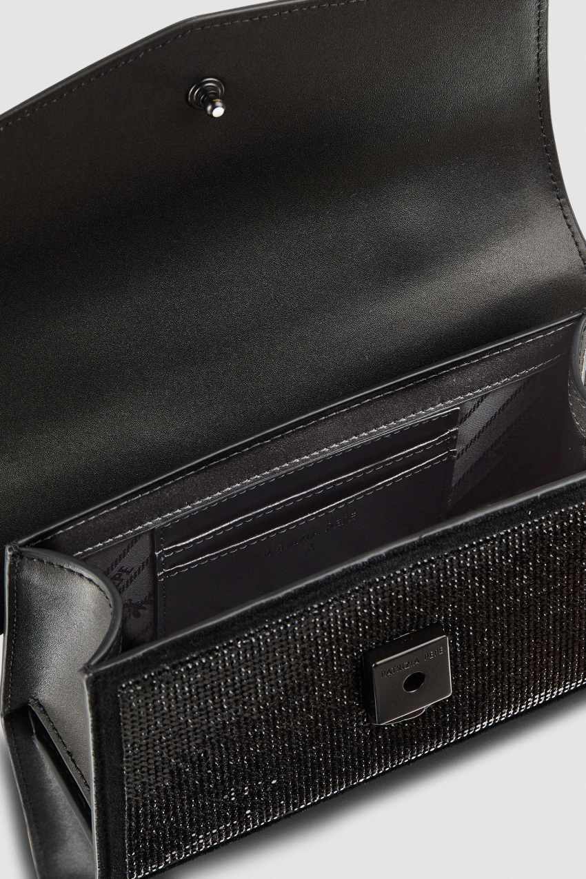 Fly Bamby shoulder bag with rhinestones | Black | Patrizia Pepe