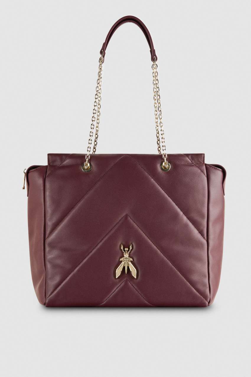 Borsa a secchiello in pelle con zip Viola Patrizia Pepe