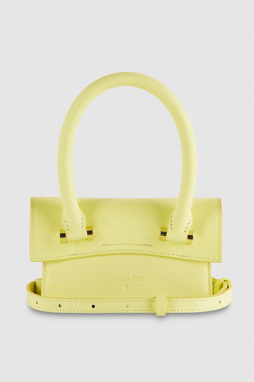 Minibolso bandolera de piel Fly Bamby Amarillo Patrizia Pepe