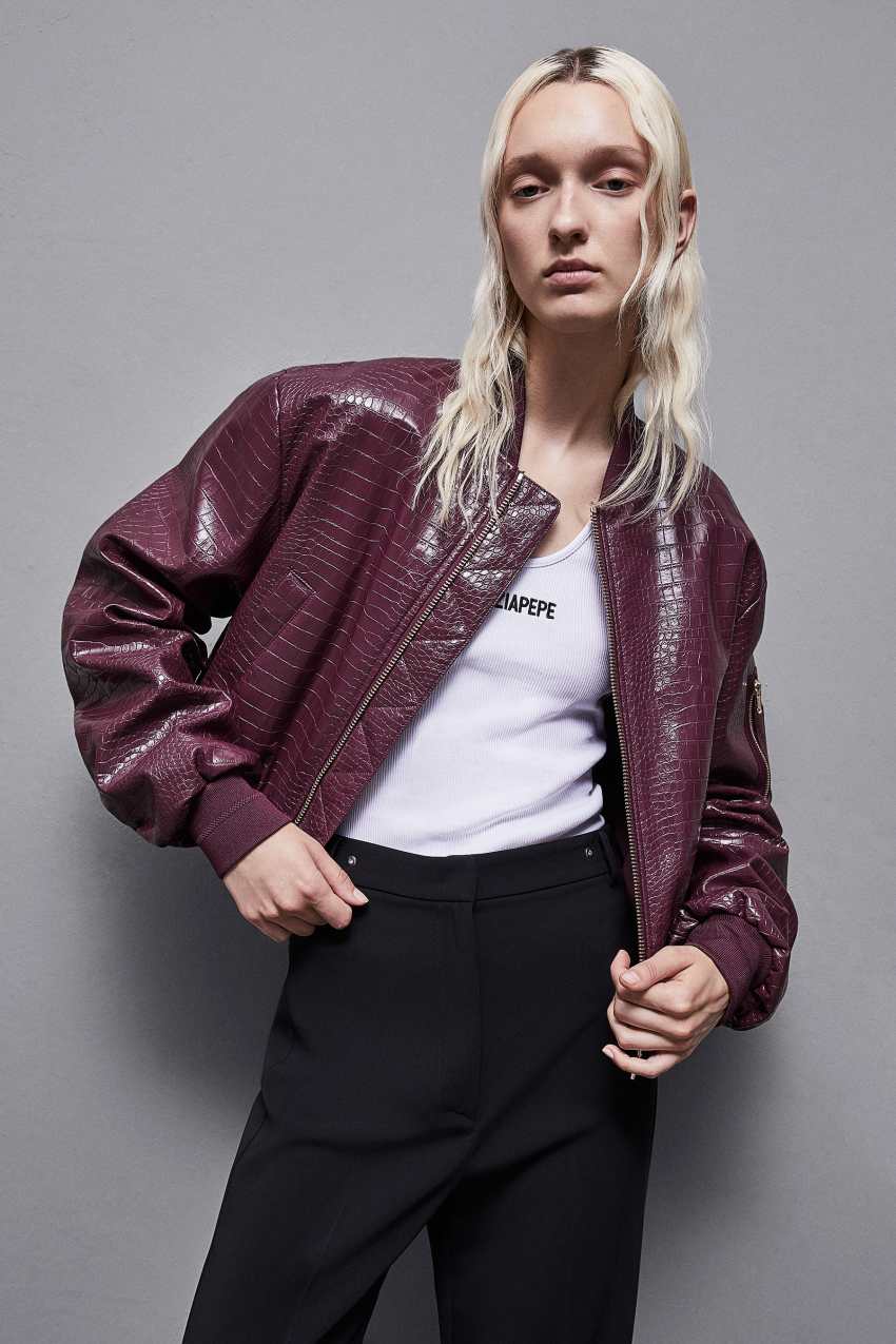 Bomber imbottito in ecopelle