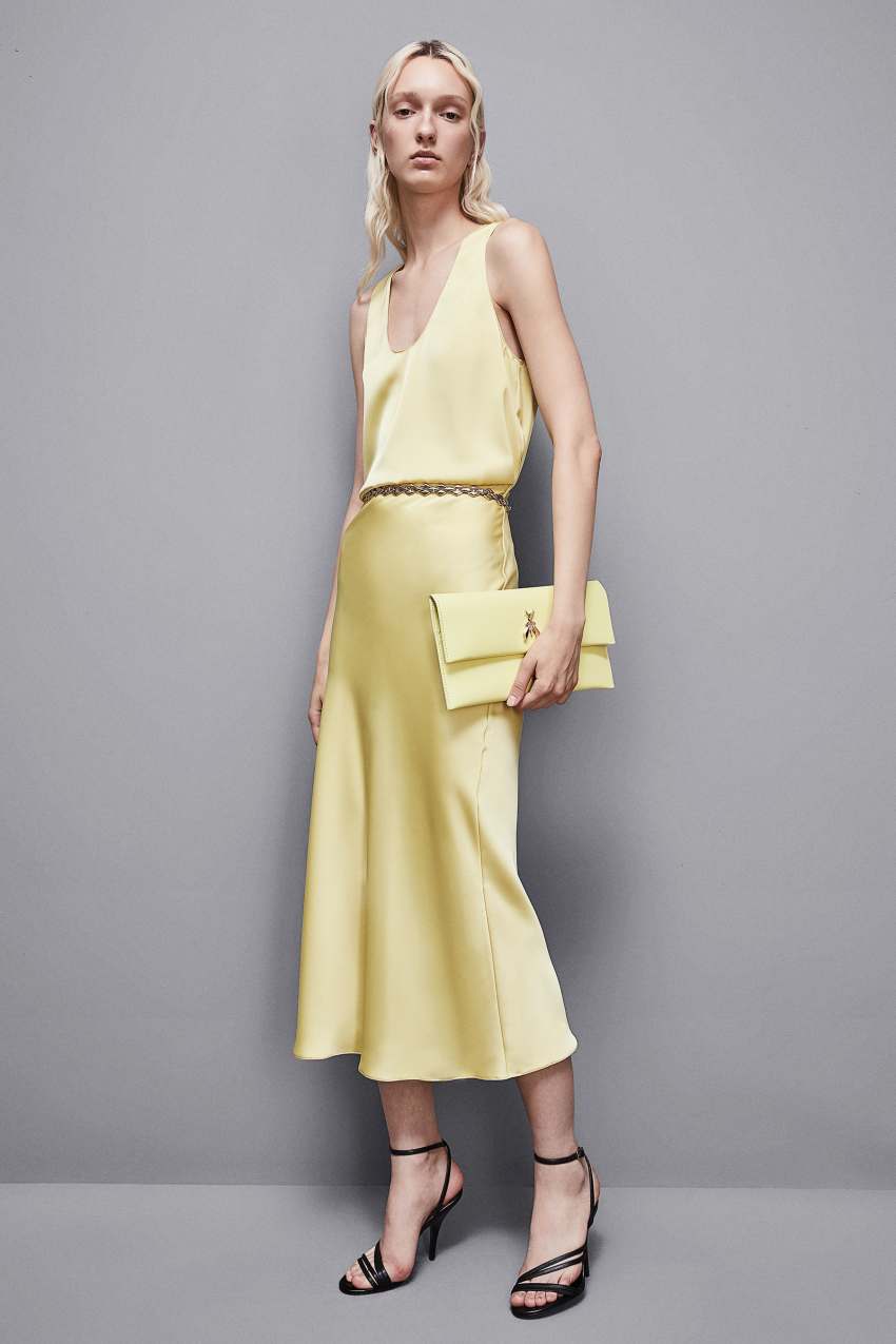 Yellow leather clutch bag 2025