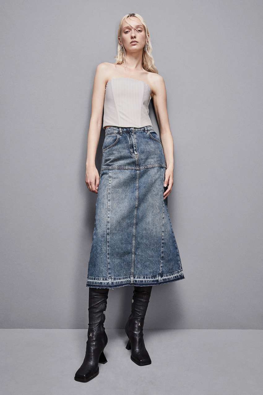 Gonna midi jeans top
