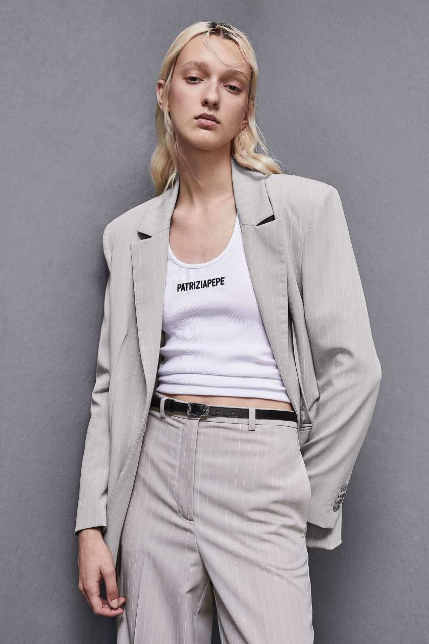 Patrizia Pepe Top a costine in cotone