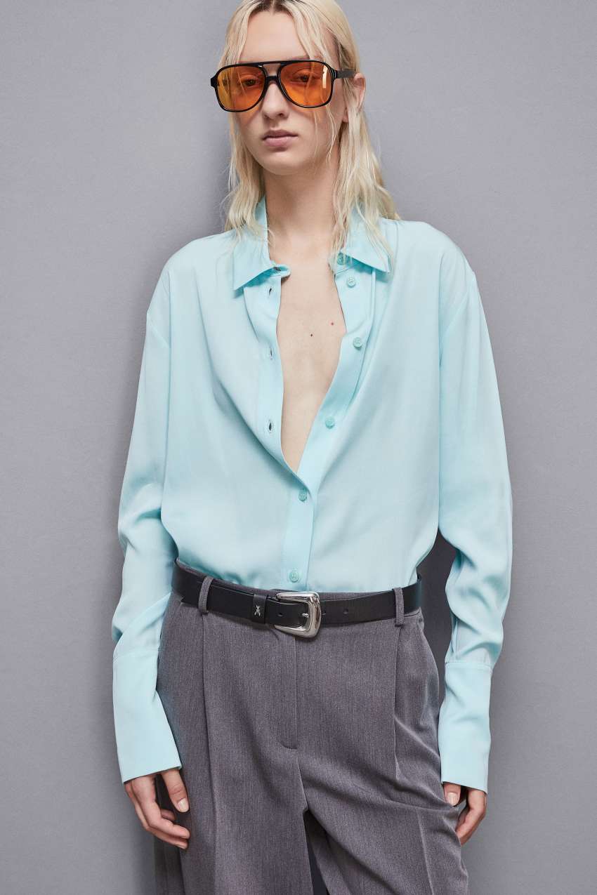 Camicia in twill di viscosa Essential