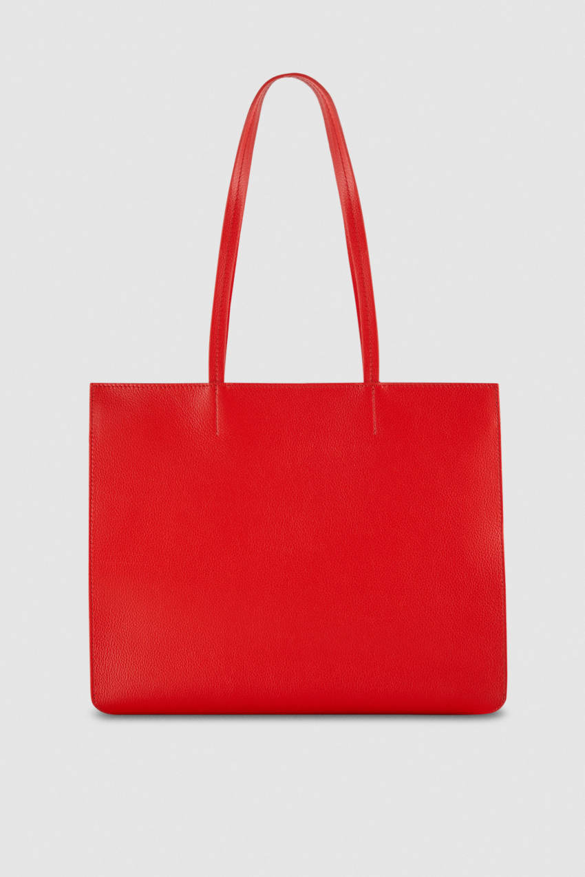 Bolso tipo shopper en piel con cremallera Rojo Patrizia Pepe