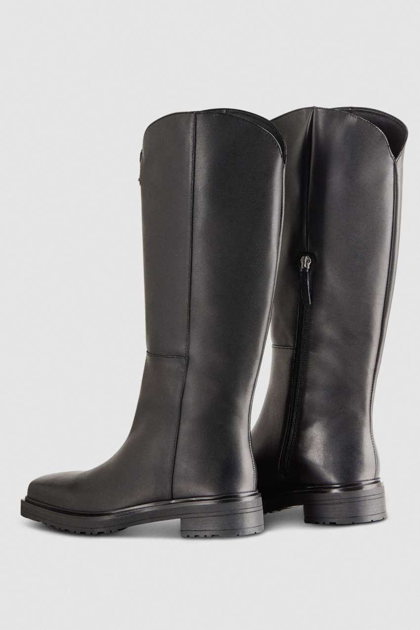 Leather square toe boots Black Patrizia Pepe