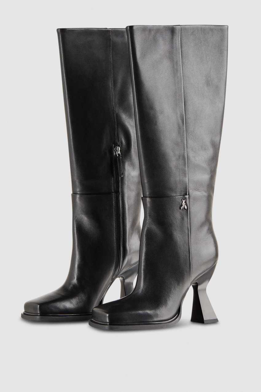 Astral chunky heeled leather boots Black Patrizia Pepe