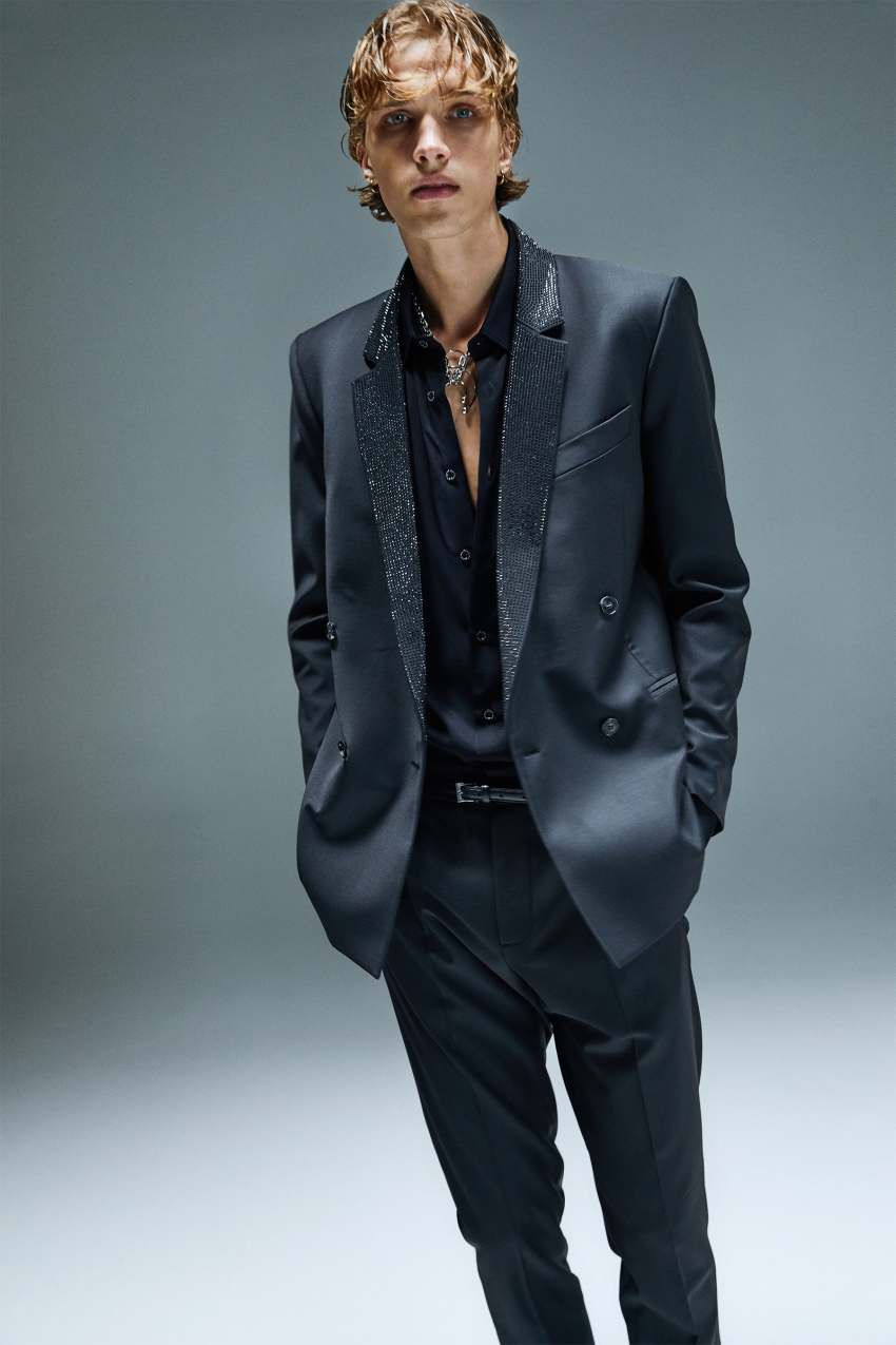 Giacca doppio petto con strass