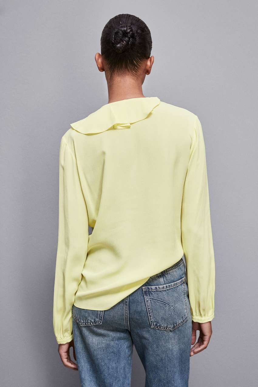 Bluse aus Krepp Essential Gelb Patrizia Pepe