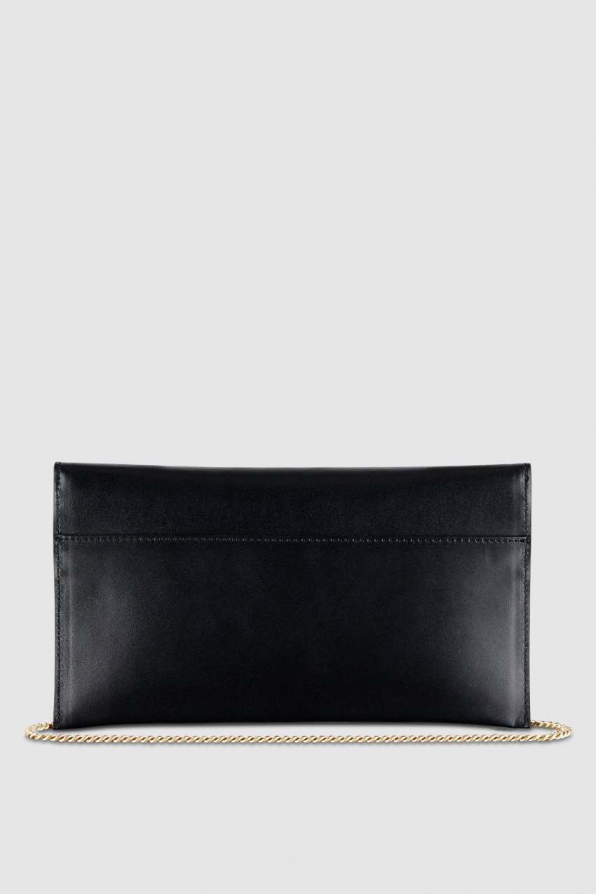 Fly leather clutch bag with chain Black Patrizia Pepe
