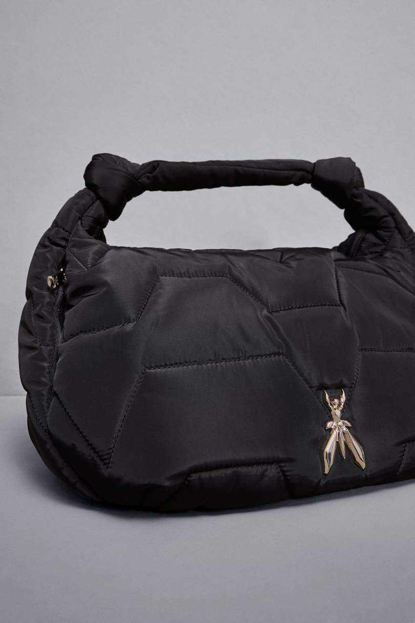 Nylon shoulder bag with zipper Black Patrizia Pepe