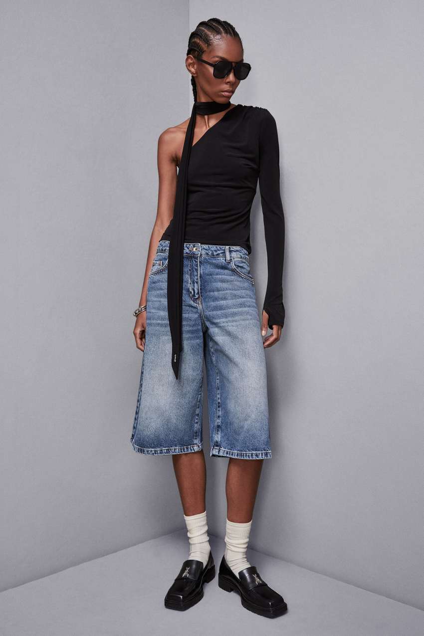 Pantalone Bermuda in denim Blu Patrizia Pepe