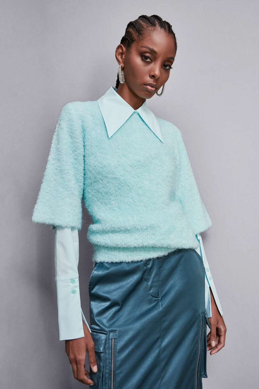 Maglia boucle a mezze maniche Azzurro Patrizia Pepe
