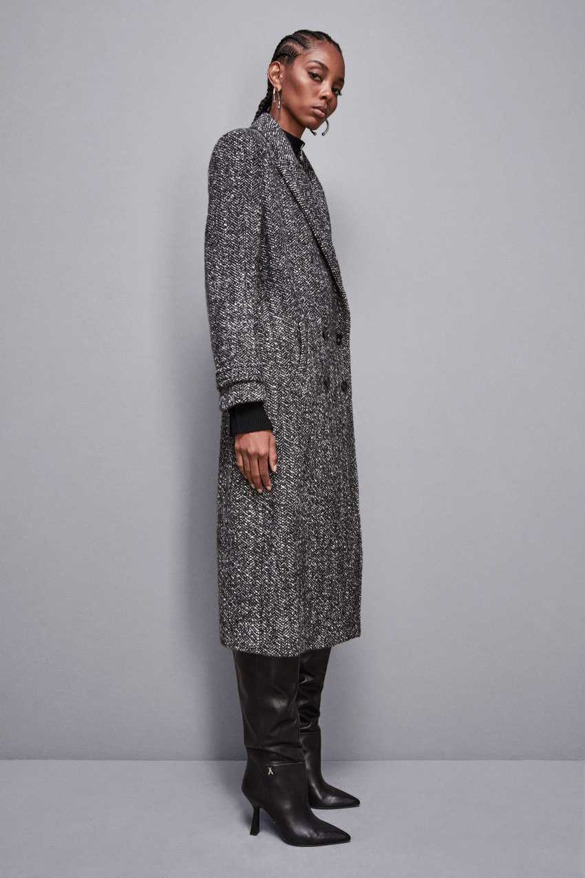 Cappotto con cintura in panno