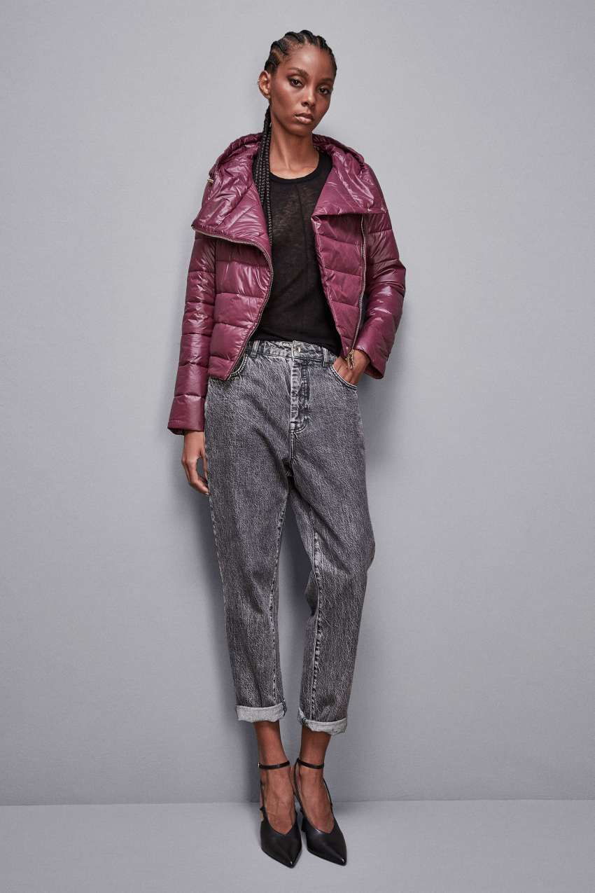 Piumino con cappuccio in nylon down proof Rosso Patrizia Pepe