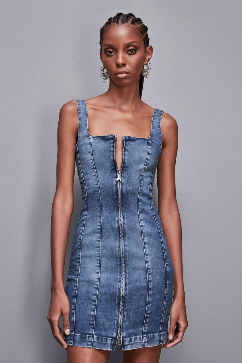 Robe en jean sans manche outlet