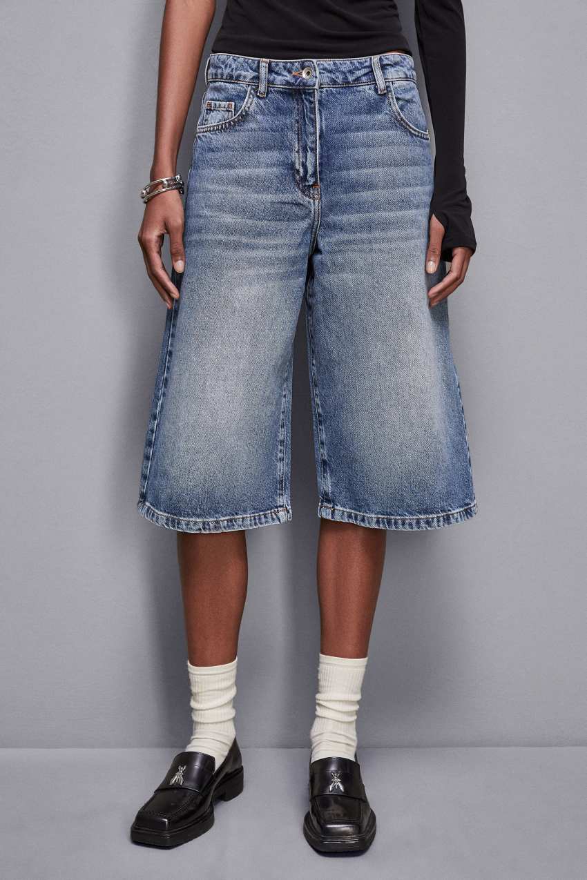 Pantalone Bermuda in denim Blu Patrizia Pepe
