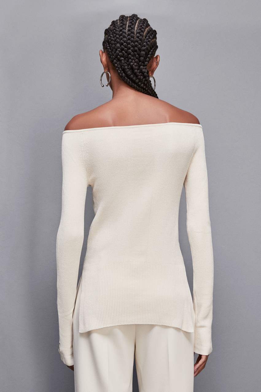 Regular fit chenille sweater Beige Patrizia Pepe
