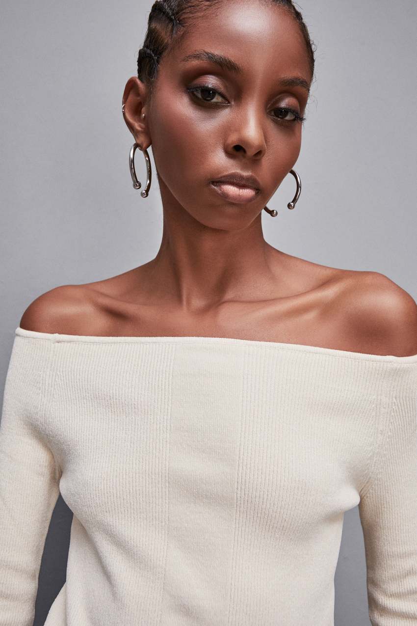 Regular fit chenille sweater Beige Patrizia Pepe