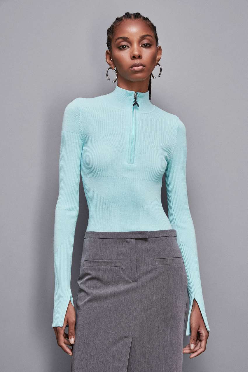 Pastel blue turtleneck store