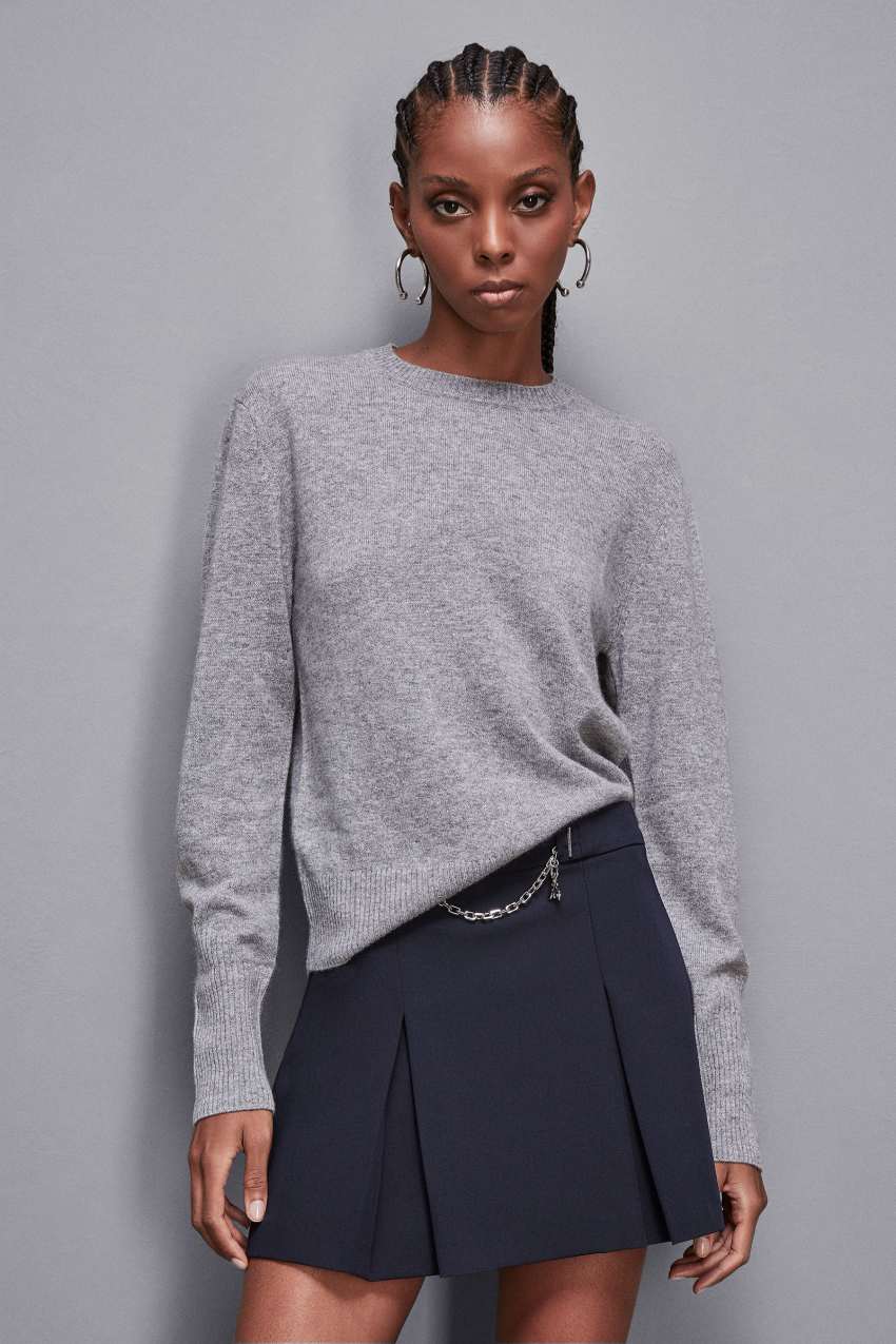 Grey cashmere jumper hot sale
