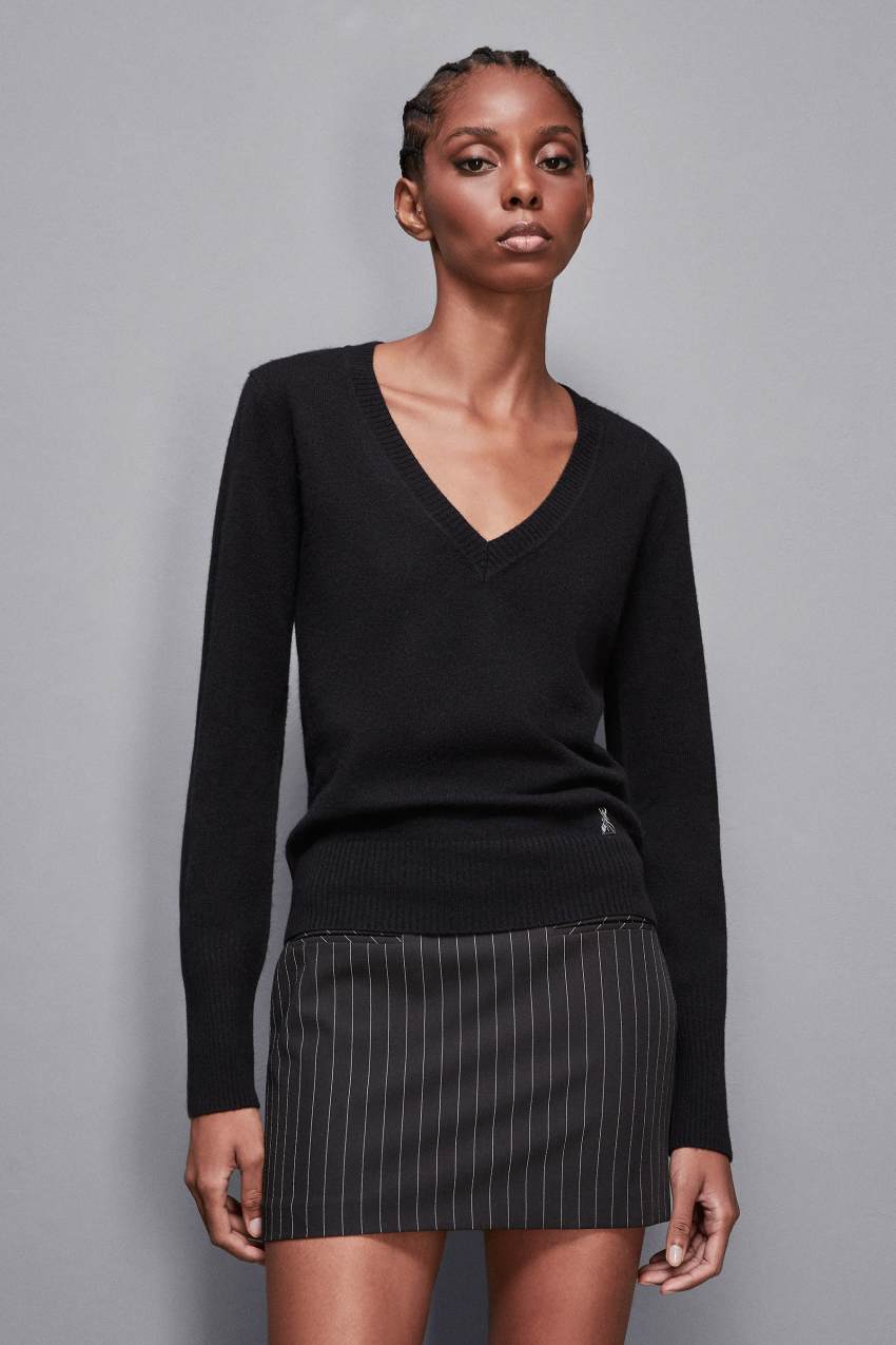 V neck Cashmere Jumper Black Patrizia Pepe