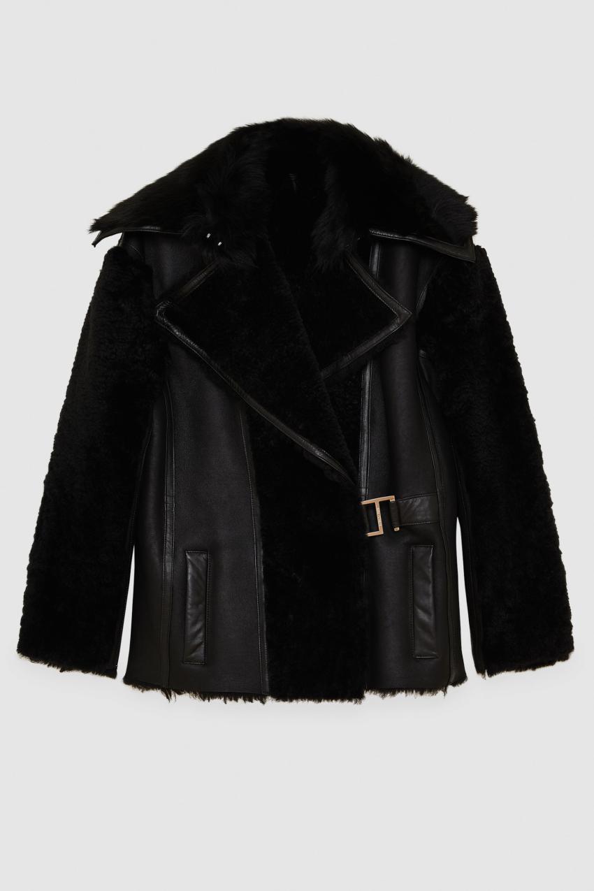 Biker jacket fur sales