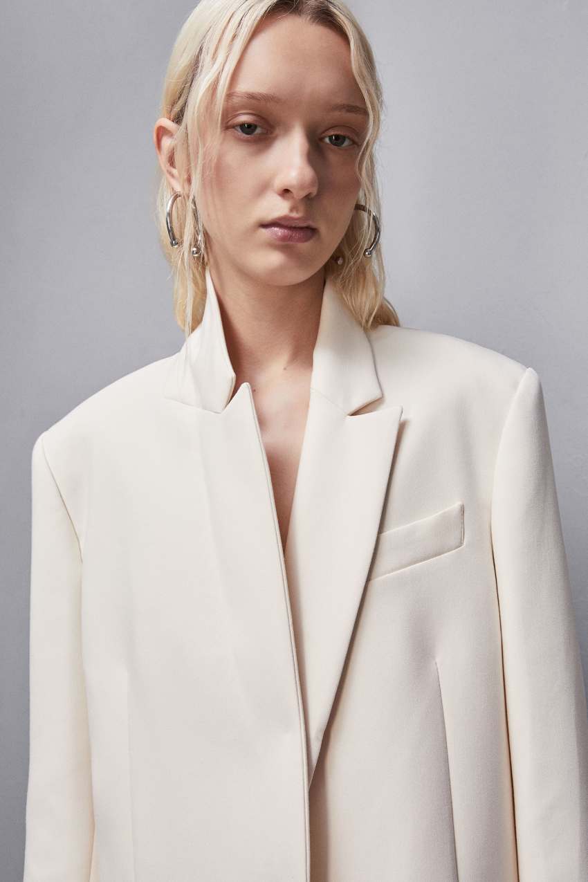 Beige twill jacket top