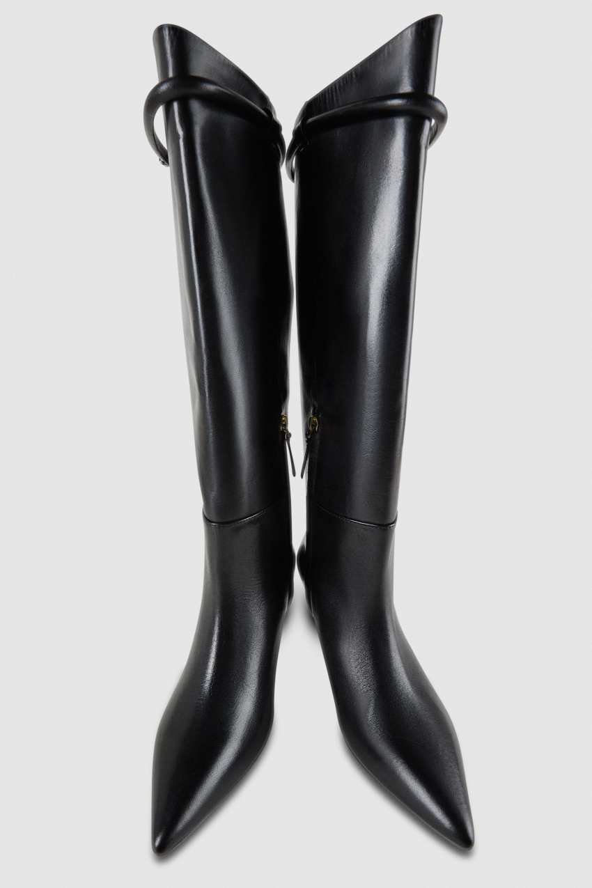 レビュー高評価アイテム特集｜ファッション通販 Tube leather boots with zipper トップス
