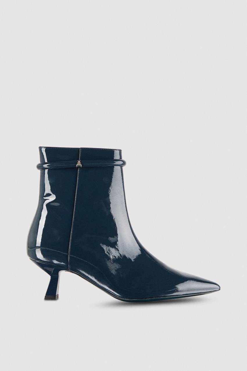 Leather ankle boots with zipper Grey Patrizia Pepe