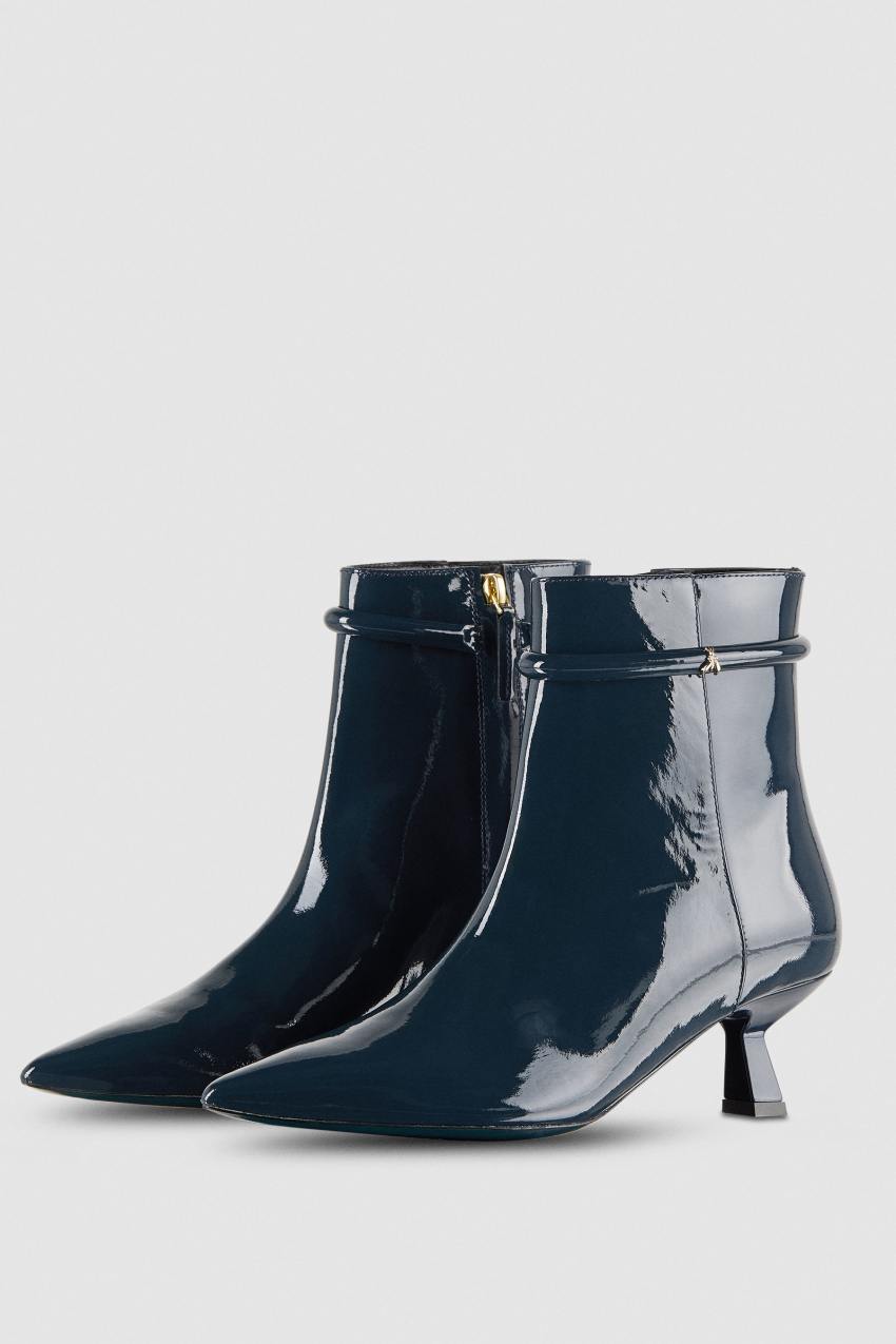 Leather ankle boots with zipper Grey Patrizia Pepe