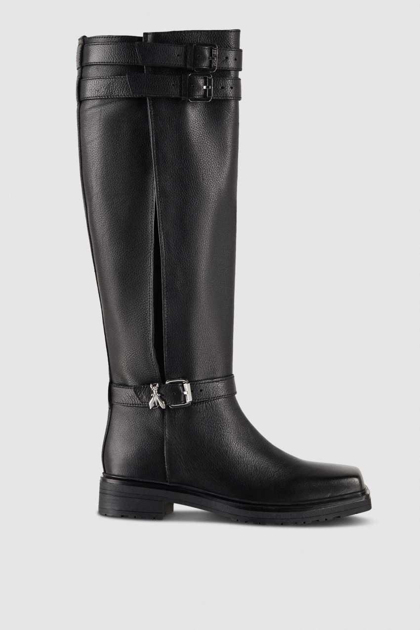 Leather biker boots Black Patrizia Pepe