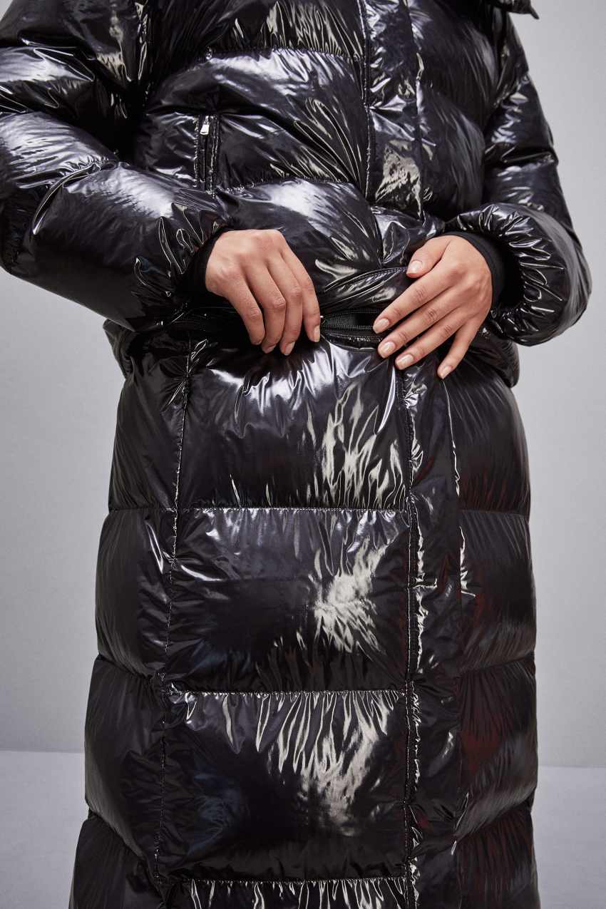 Shiny nylon puffer jacket store