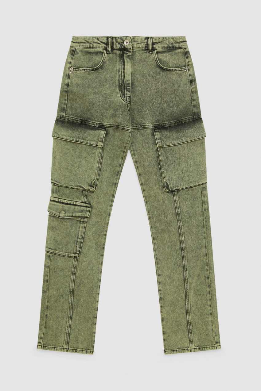 Cargo over denim pants