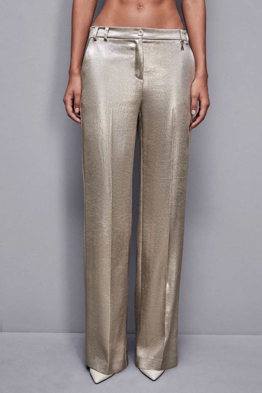 Gold satin pants cheap