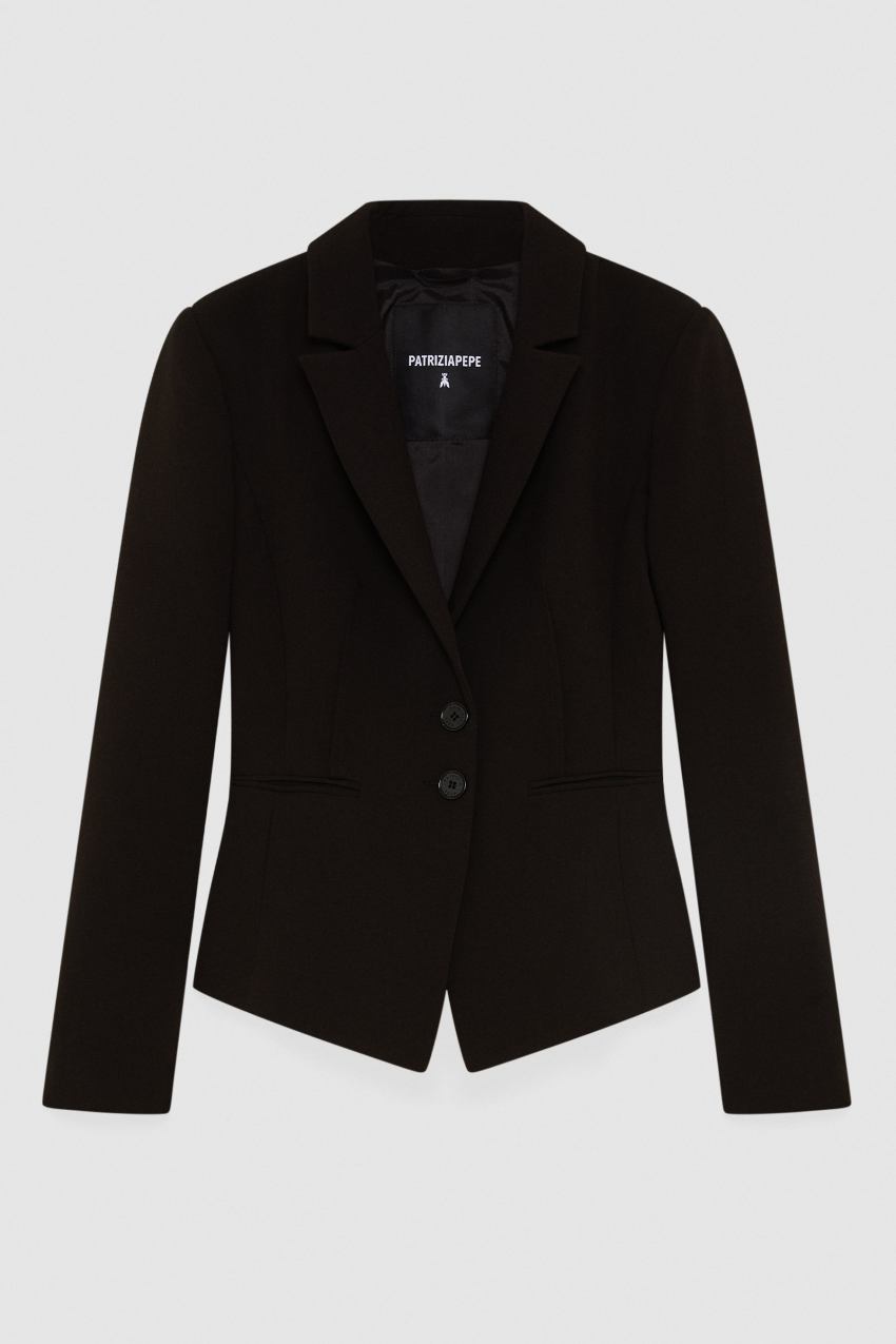 Black twill blazer sales