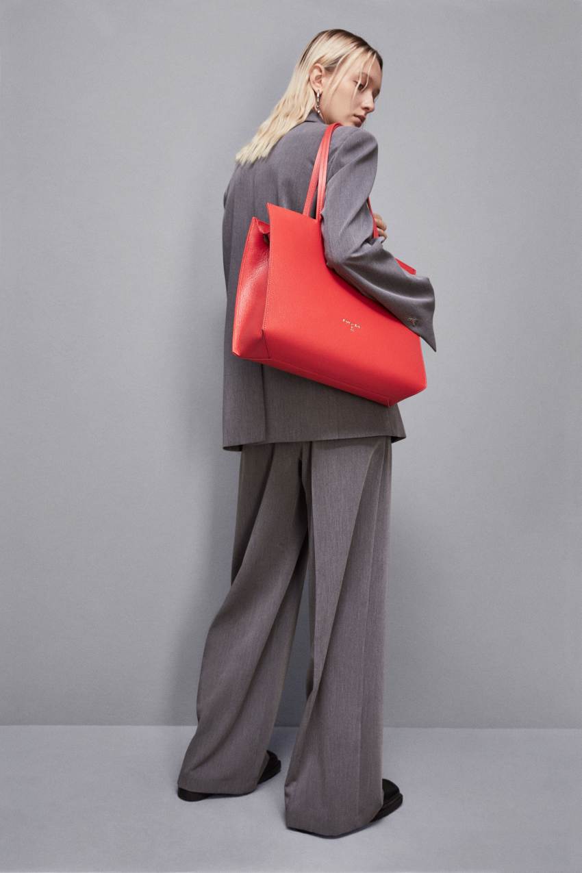 Bolso tipo shopper en piel con cremallera Rojo Patrizia Pepe