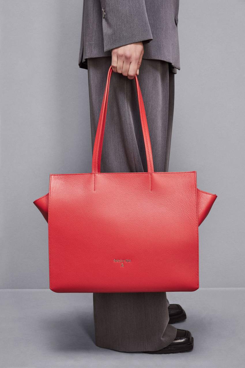 Bolso tipo shopper en piel con cremallera Rojo Patrizia Pepe