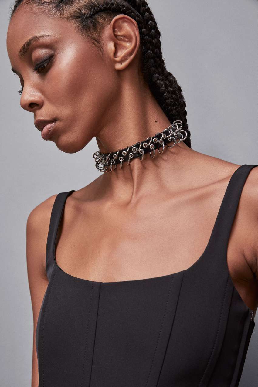 Studded leather studded choker