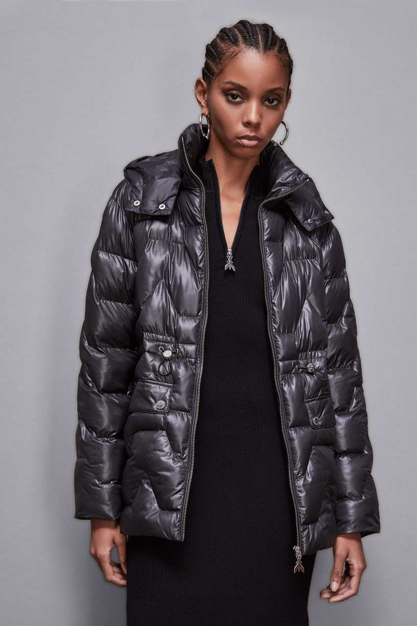 Quilted nylon jacket women's deals