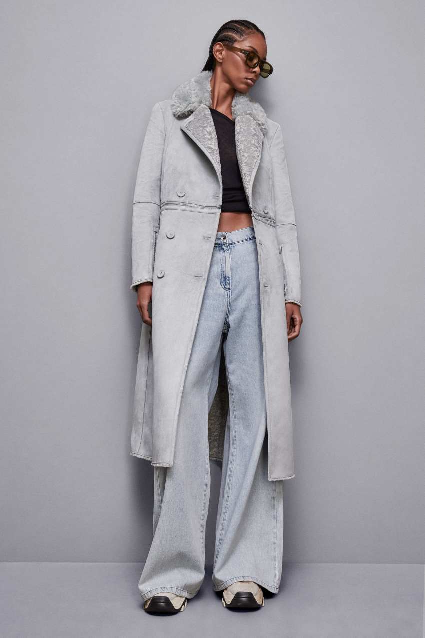 Reversible double breasted coat Grey Patrizia Pepe