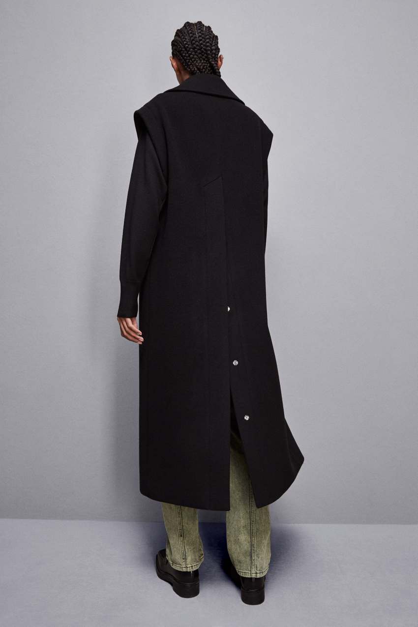 Cappotto lungo in panno di lana Nero Patrizia Pepe