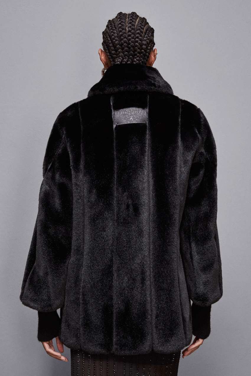 Midi synthetic fabric coat