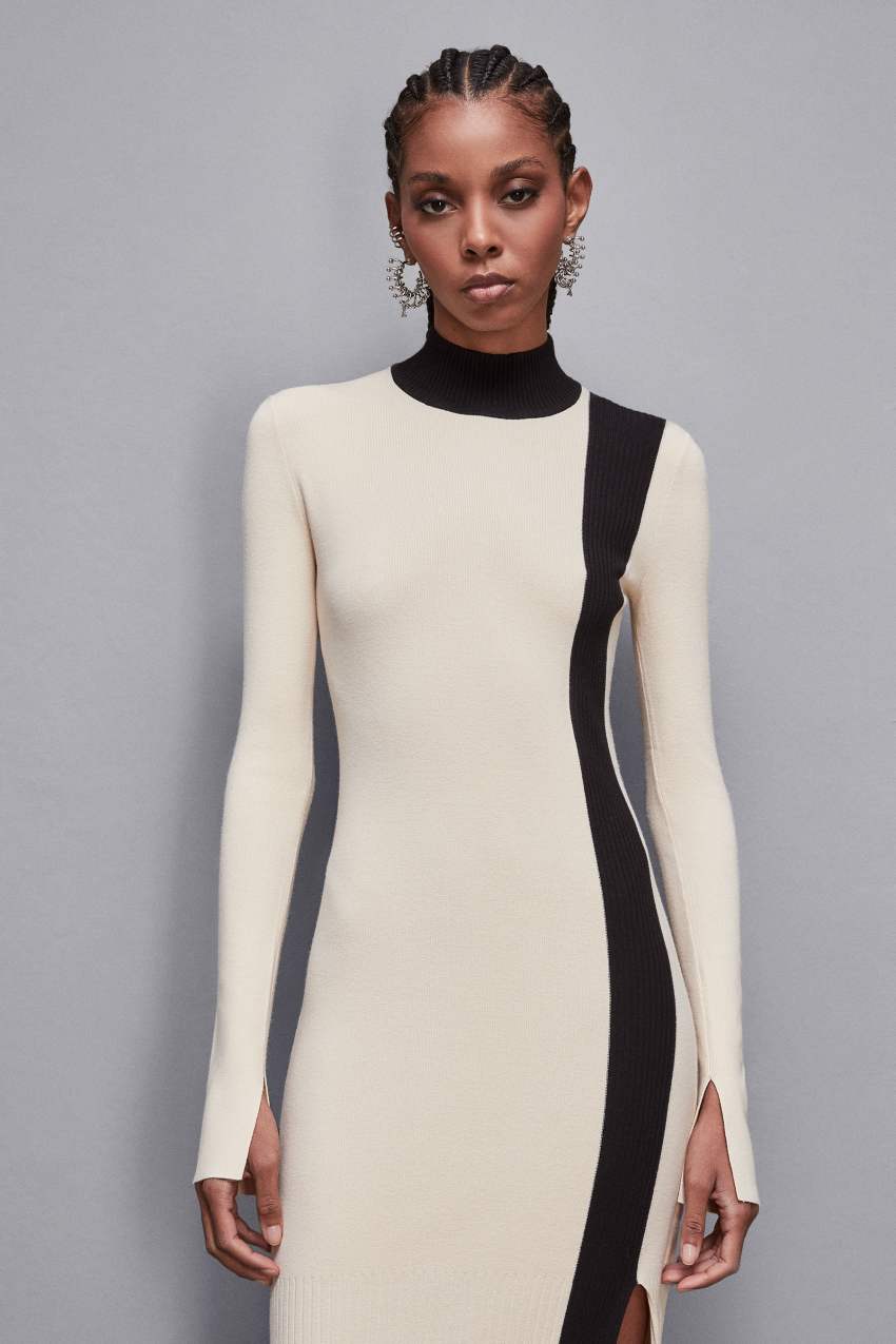 Viscose blend midi dress