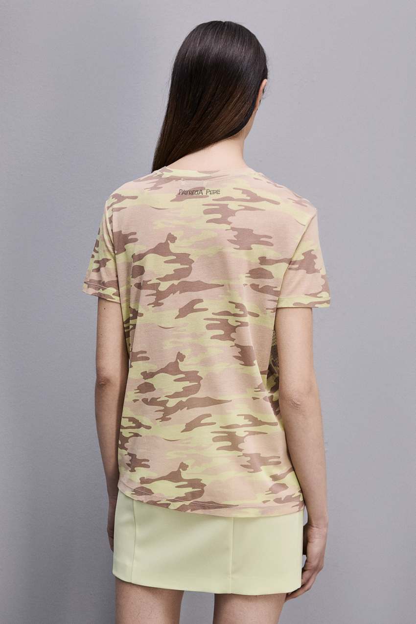 T Shirt camouflage with strass