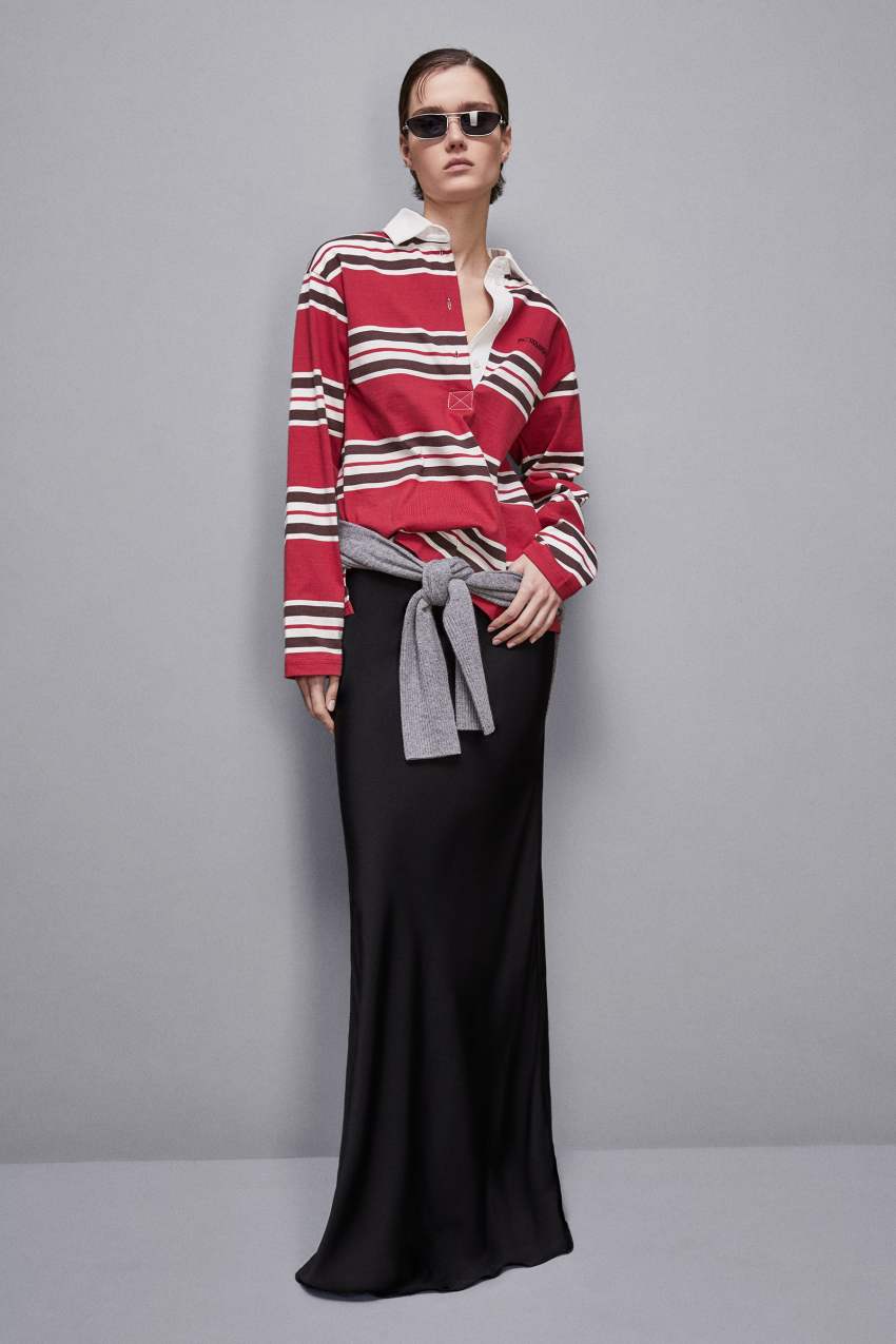 Oversized long sleeved polo
