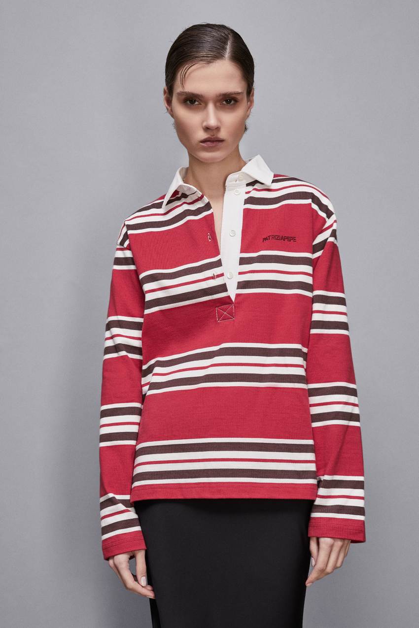 Oversized long sleeved polo