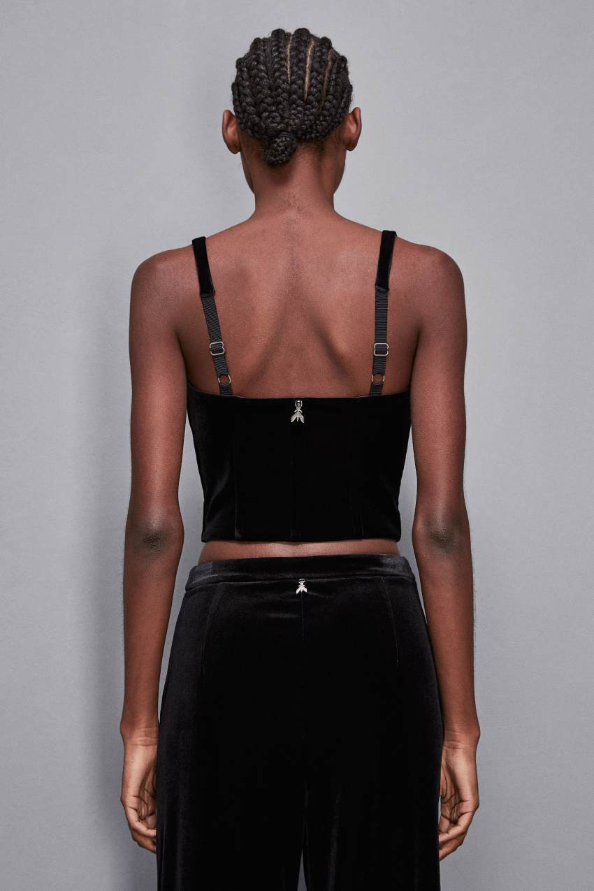 Velvet bustier top outlet