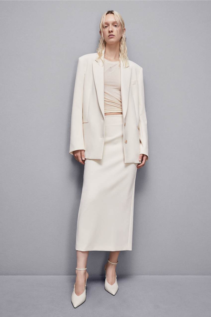 Jupe crayon en serge Beige Patrizia Pepe