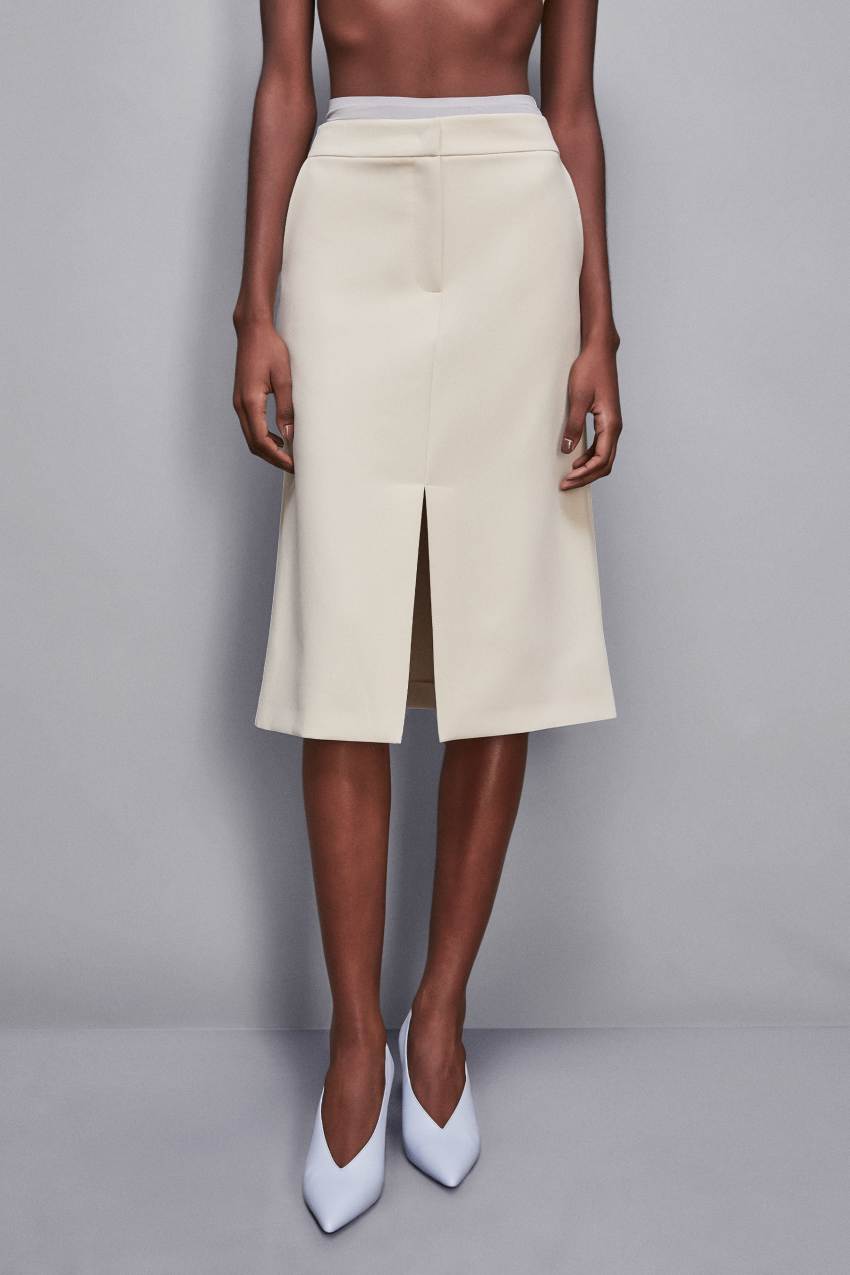 Flared midi skirt Beige Patrizia Pepe